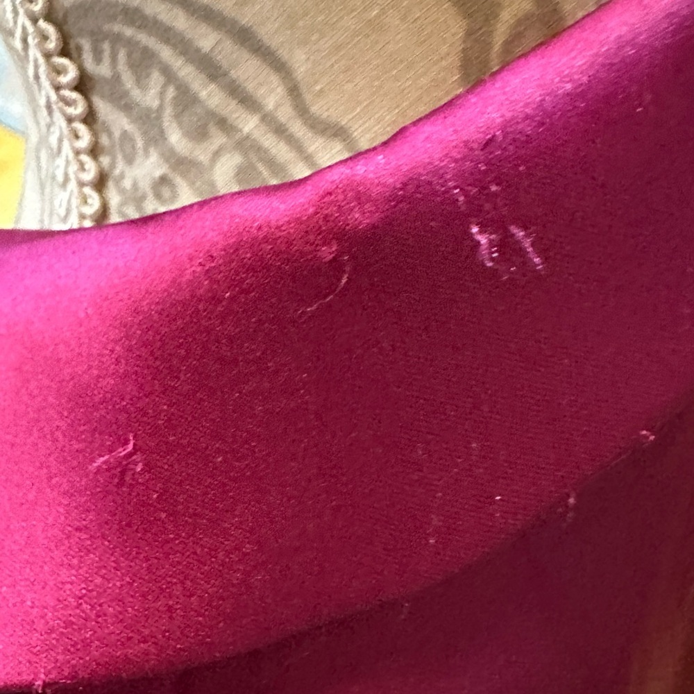 Rachel Zoe Satin Tie-Front Button Blouse Fuchsia Pink M PLEASE READ DESCRIPTION - Picture 4 of 7